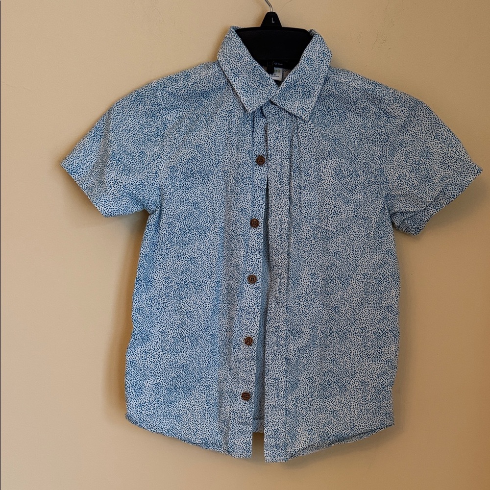 Crazy 8 Blue and White Casual‎ Button Down Shirt Sz S(5/6)
